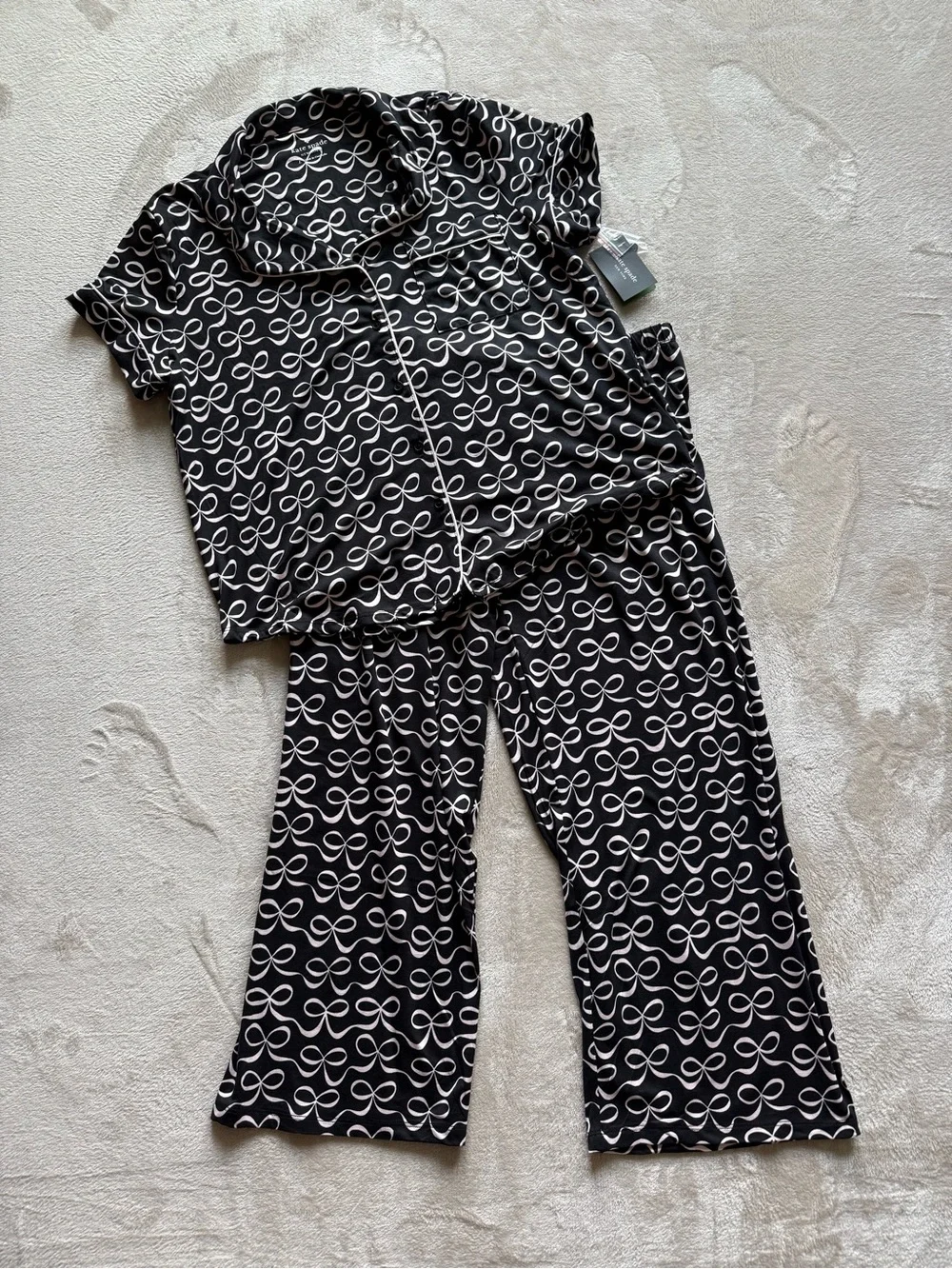 Kate Spade Swirly Ribbon Bows Pajama Set pjs